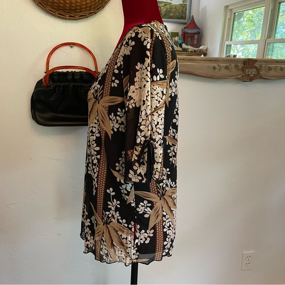 Design Works Top Beautiful Florals! Rhinestone Details Size PL - Picture 9 of 9